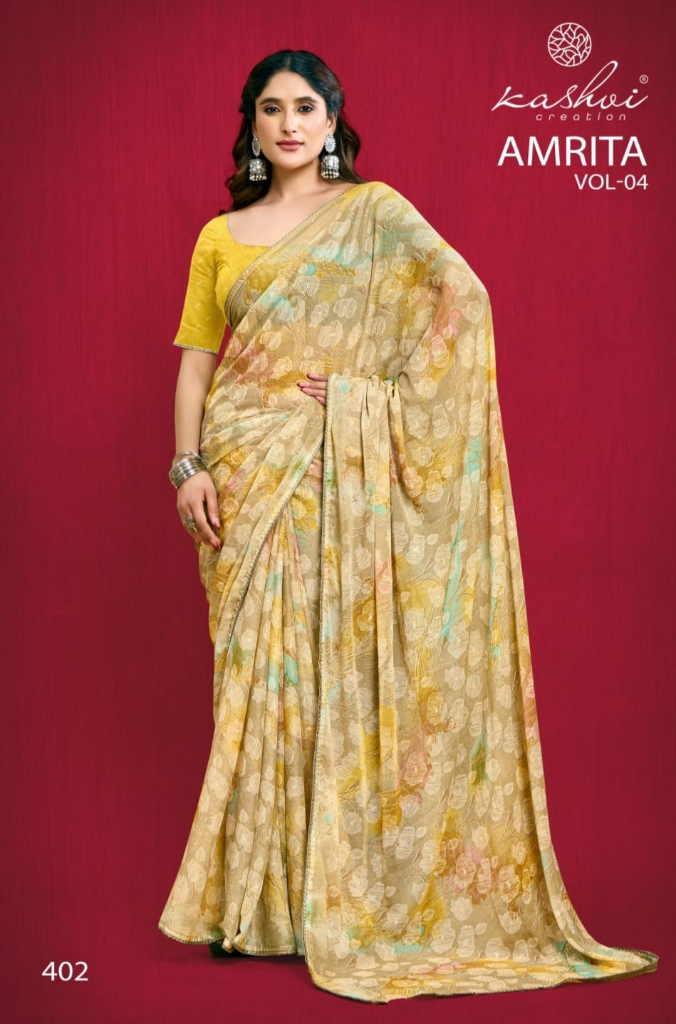 Amrita Vol 4 By Kashvi Dull Moss Daily Wear Sarees Wholesale In India